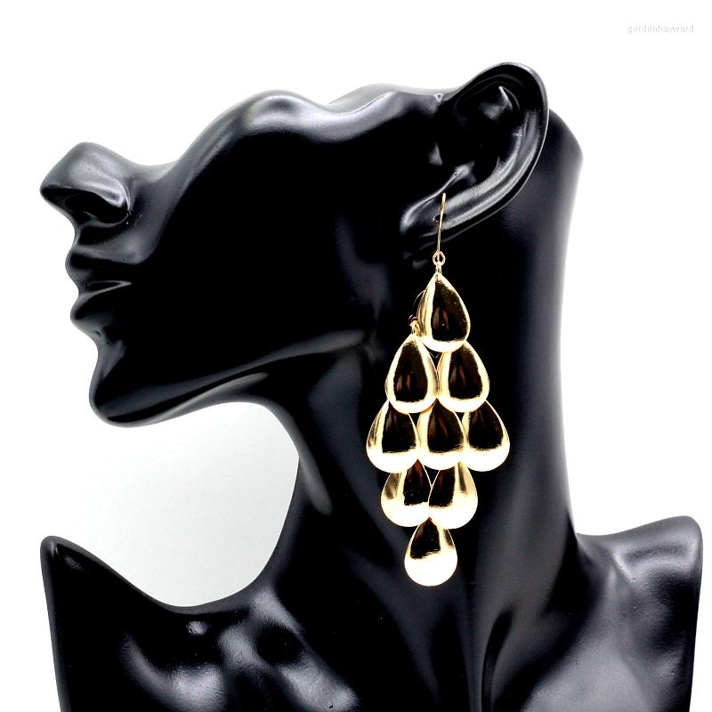 

Dangle Earrings Fashion Metal Alloy Golden Hollow Heart Water Drop Women Jewelry Accessories