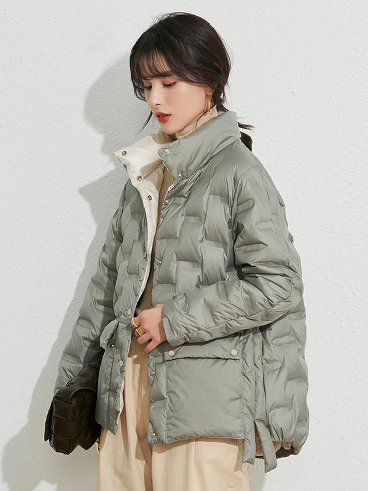 

Parkas Janveny Winter 90% White Duck Down Jacket Women Ultra Light Short Oversize Coat Vintage Warm Female Puffer Feather Parkas, Green