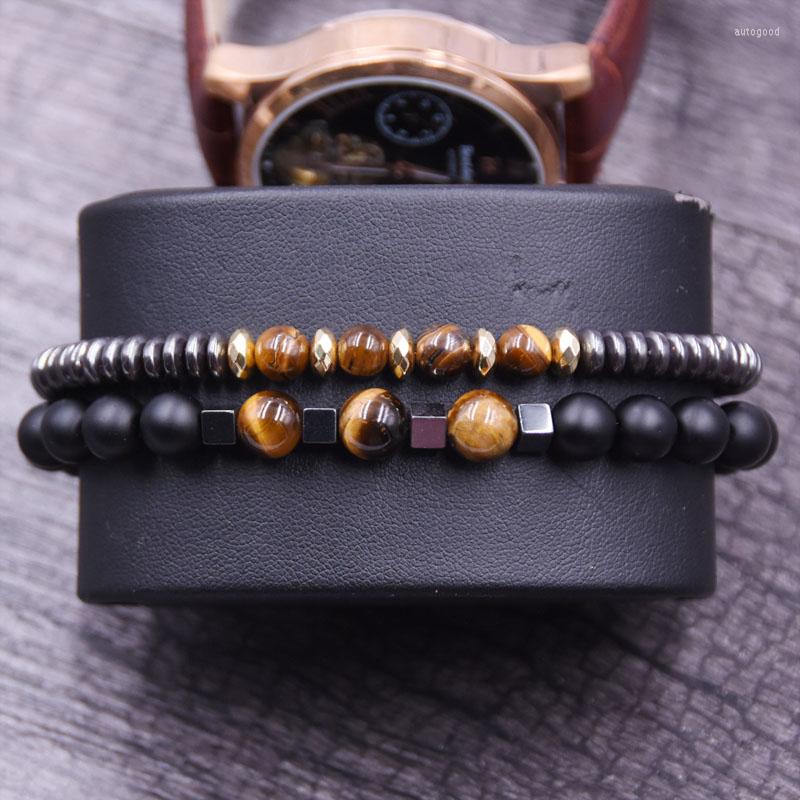 

Strand Couple Bracelet 8mm Natural Beads Classic Beaded Charm Bracelets & Bangles For Men Jewelry Pulseras Mujer