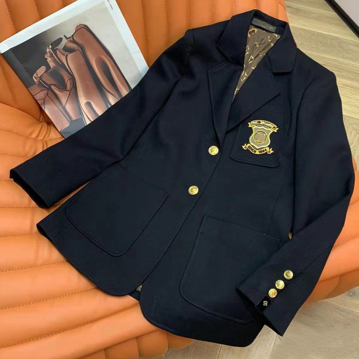 

womens designer blazers suits jackets clothes with letters spring new released tops E01, Black