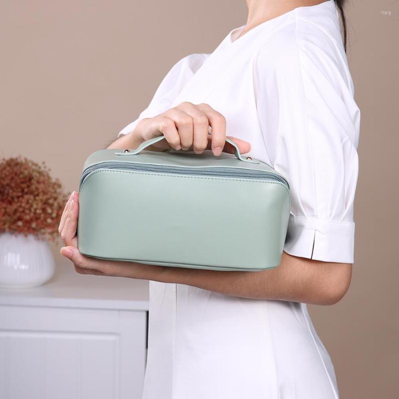 

Cosmetic Bags Portable Bag Large Capacity Makeup Case Waterproof Travel Organizer Toiletries Pouch Women Girl, Olive green