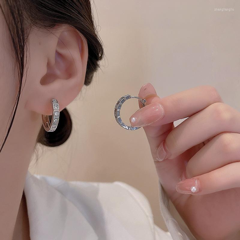 

Hoop Earrings Colorful L Korea Cold Wind Silver Color Small Geometric Circle Stud For Women Girl Temperament Fashion Jewelry Gift
