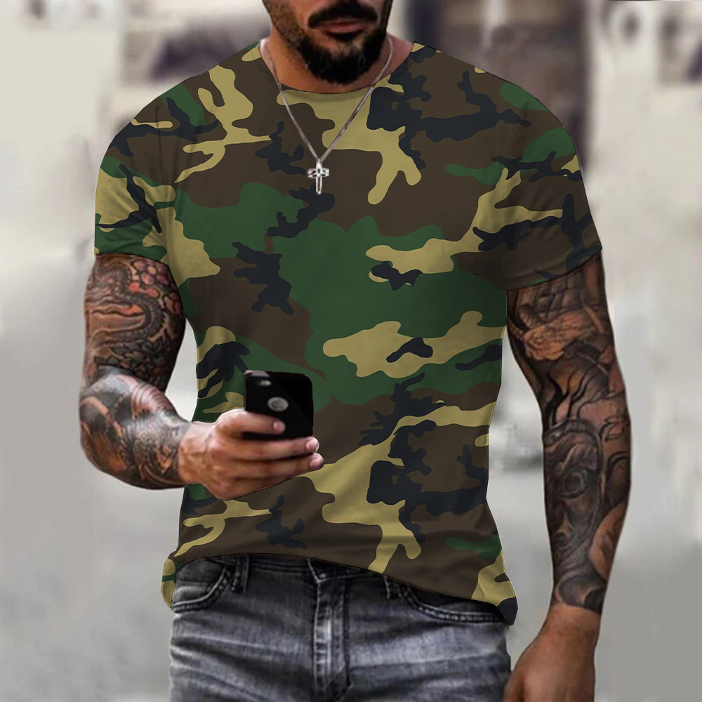 

Men's T Shirts 3D Camouflage T Shirt Clothes Outdoor Fashion Casual O Neck Short Sleeve Summer Street Oversized Sport Military T Shirts 230419, My-2071111