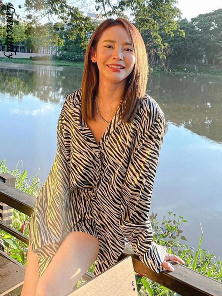 

Dress WOMEN CASUAL ZEBRAPRINT TOP AND SHORTS TWO PIECE SET 2022 SUMMER SEXY VNECK SINGLEBREASTED SNAP SHIRT WIDELEG SHORTS SET, Black