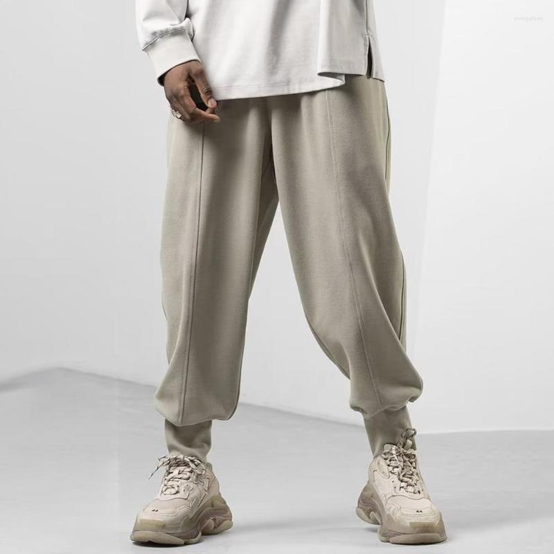 

Men's Pants American Style High Street Trousers Men's Hiphop Loose Sweatpants Design Sense Niche Solid Color Harem Casual Overalls, Khaki