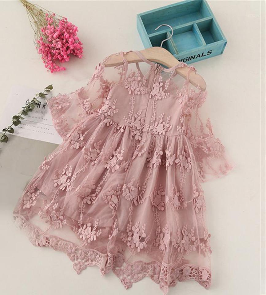 

Little Girl Clothes Kids Dresses For Girls Lace Flower Dress Baby Party Wedding Children Princess 3 5 6 8 Years6811432, Pink