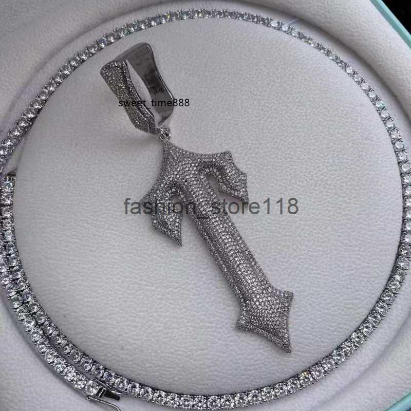 

Trapstar pendant necklace designer jewelry hip hop full diamond cuba chain men necklaces 888