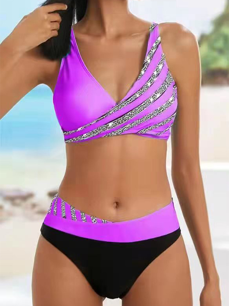 

Women' Swimwear New Women Sexy Stripe Bikini Female Summer Swimsuit Two Piece Bikini Set Beachwear Swim Suit Swimwear Brazil Bathing Suit 230420