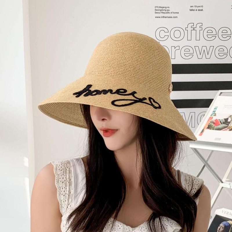 

Wide Brim Hats Fashion Summer Beach Sun Hat Trilby Large Jazz Panama Paper Straw Women Men Cap, Yellow