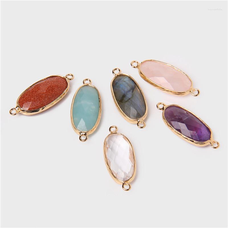 

Pendant Necklaces Natural Stone Faceted Quartz Pendants Rectangle Shape Exquisite Charms For Jewelry Making DIY Bracelet Earring Necklace