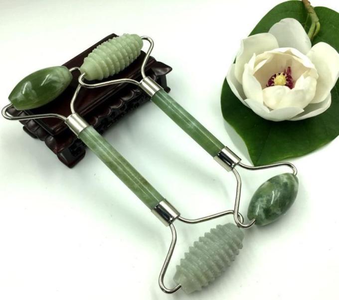 

Tamax JD004 Double Head Spiked Shape Jade facial Roller Crystal Quartz Roller Massager for face lift massage wrinkle removal8470407