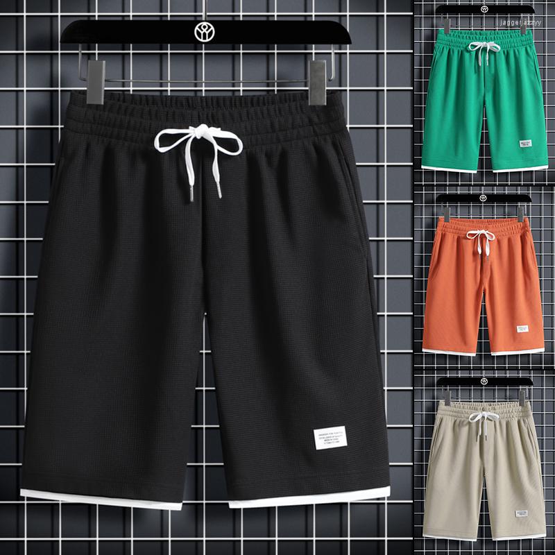 

Men's Shorts Summer Men Elastic Waist Drawstring Casual Solid Loose Sweatpants Clothing Breathable Training Mens, Black