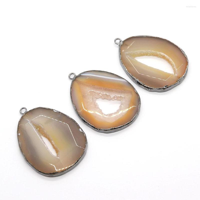 

Pendant Necklaces Natural Stone Irregular Teardrop Shaped Agate 38-55mm Fine Fashion Jewelry DIY Necklace Earring Charm Ladies Accessories