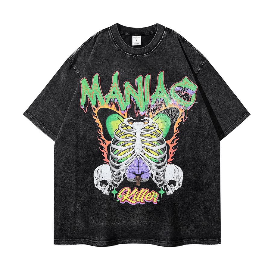 

Oversize T Shirts Tees US EUR Size Short Sleeve Tee Print Suprior Vintage T-shirts Tops Cotton Hip Hop Casual Tee -2XL MSK60, Black