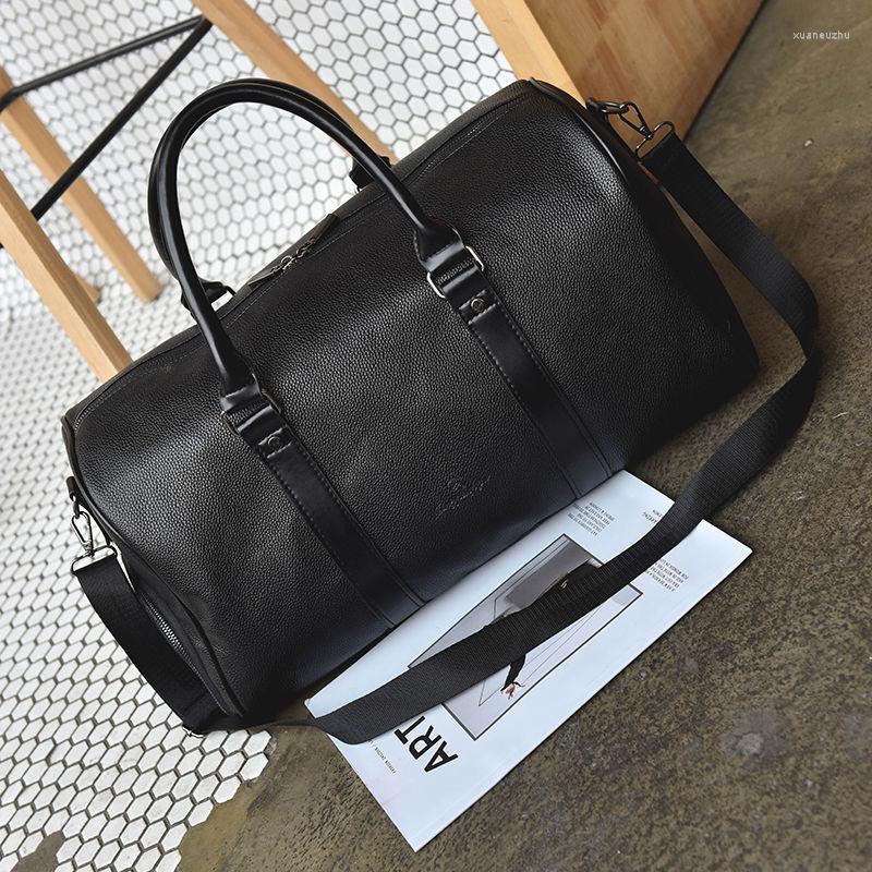 

Duffel Bags 2023 Arrival Leather Travel For Men Large Capacity Portable Male Shoulder Men's Handbags Vintage Duffle, Black
