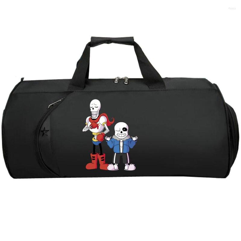 

Duffel Bags Undertale Bag Travel Tote Frisk Game Workout Sling Pack Unisex Train Handle Trip Duffle Print Luggage, Black 3