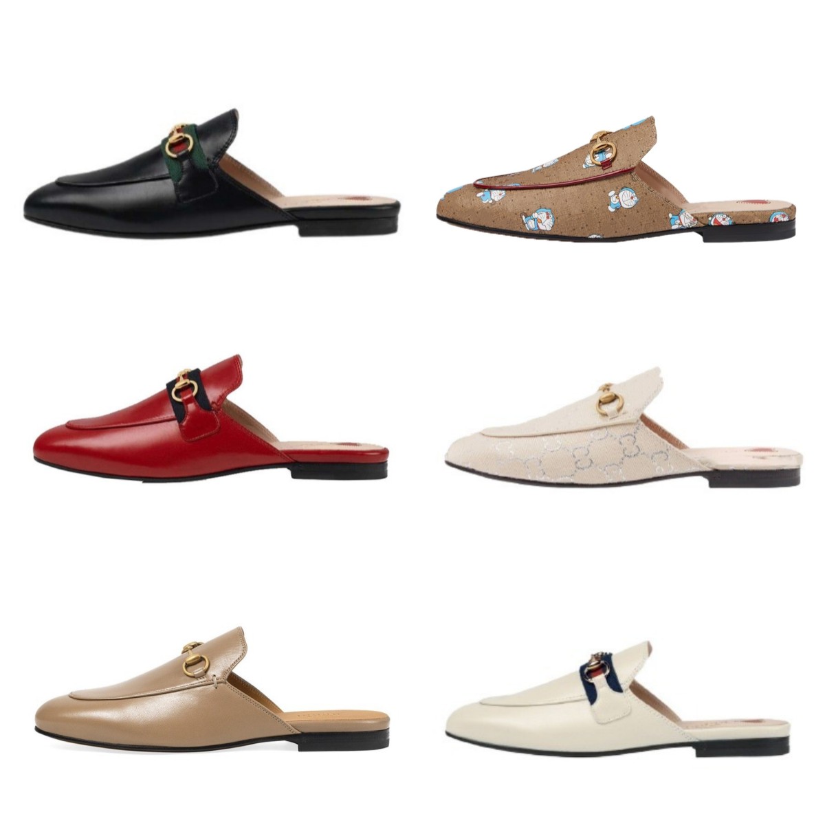 

designer Leather men half slippers Princeton loafers soft cowhide Lazy women shoes Metal buckle beach slides Mules Princetown Classic lady