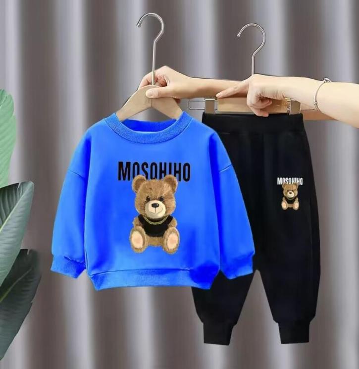 

2022 new baby sets suit men039s and women039s spring and autumn bear pattern multicolor cute casual wear2714437, Green