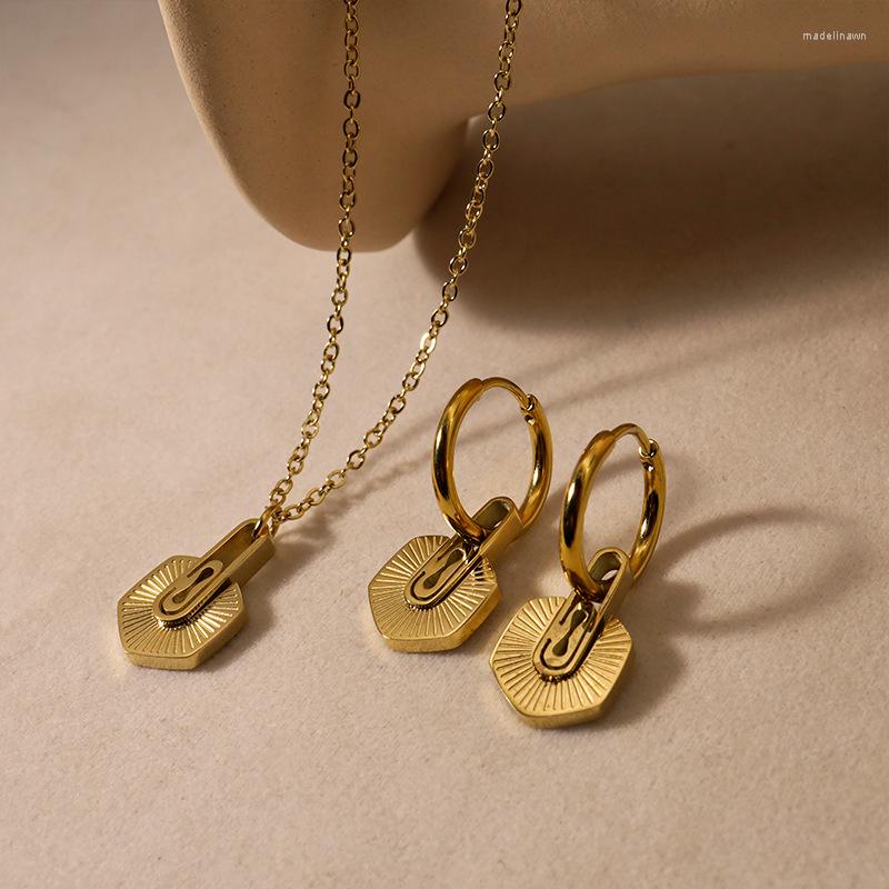 

Chains 2023 Design Stainless Steel Geometric Stud Earrings For Women Hip Hop Jewelry Punk Style Accessories