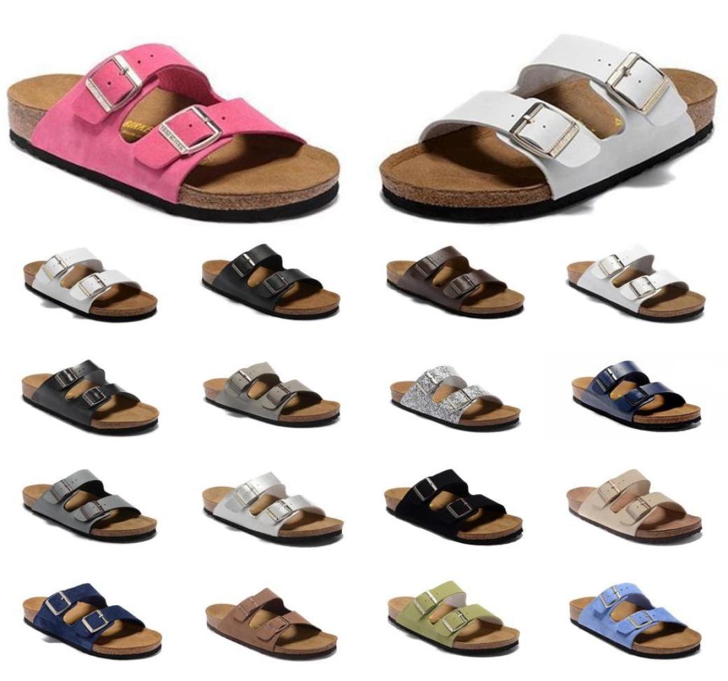 

Birkinstock Designer Slippers boken Real belt two buckle Cork Summer slippers C sandals Women039s super soft one word slippers 8524407, Army green