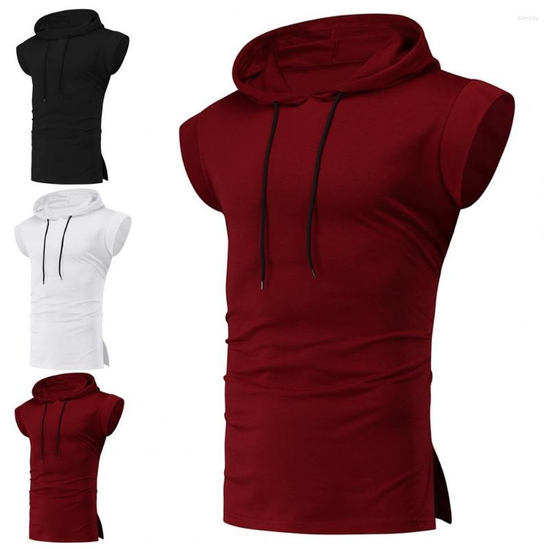 

Men's Tank Tops Stylish Training Vest Sweat Absorbing Running Drawstring Quick-drying Men Thin Bodybuilding, White