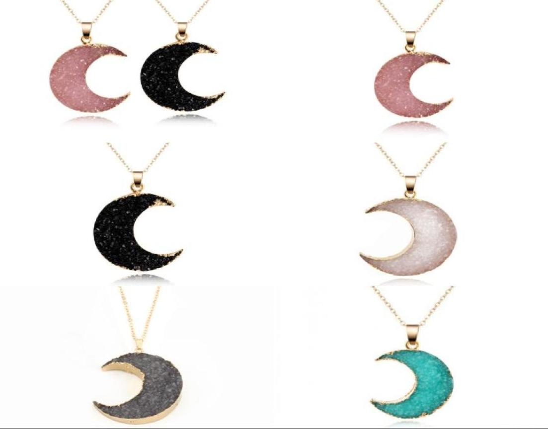 

Moon Shaped Women Pendants Necklace Jewelry Crystal Rhinestone Fashion Plated Gold Lady Chain Collarbone Necklaces 2 2jj J2B3247998