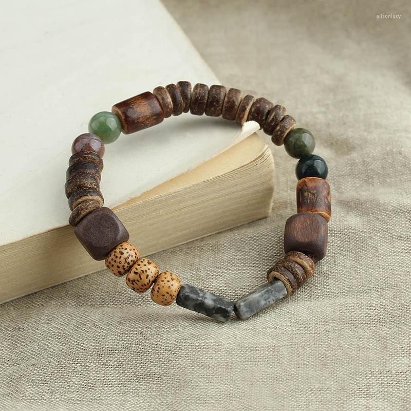 

Charm Bracelets Retro Chinese Natural Stone Beaded Bracelet Niche Bohemian Play National Style Accessories