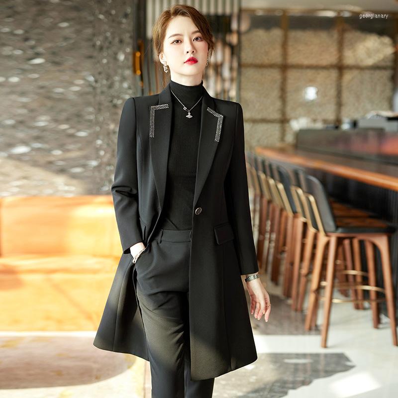

Women' Two Piece Pants Suit For Women Style Professional OL Temperament Office Wear Mid-length Stylish Two-piece, Two-piece set