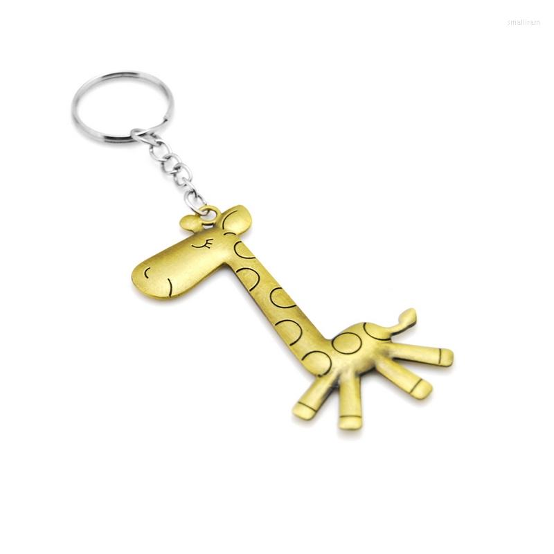 

Keychains Cute Girls Retro Giraffe Key Chains For Women Vintage Metal Anime Animal Keychain Men Jewelry Wedding Party Gift