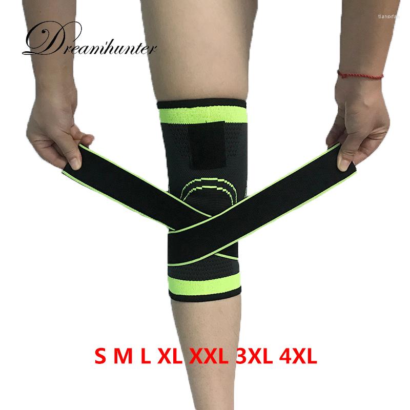 

Knee Pads 1pc Straps Pressurized Sports 3D Weaving Basketball Tennis Hiking Dizlik Brace Support Professional Protector 4XL, Green