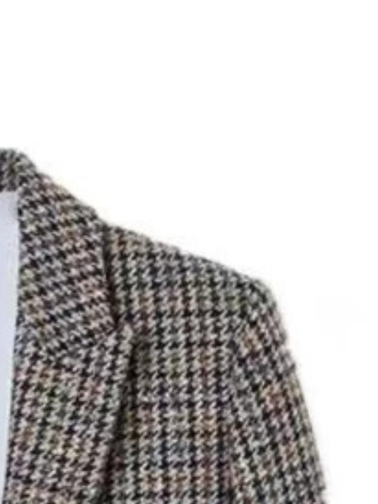 

Pants Autumn Winter 2022 New Plaid Tweed Blazer Jacket High Waisted Shorts Women, Pants grey