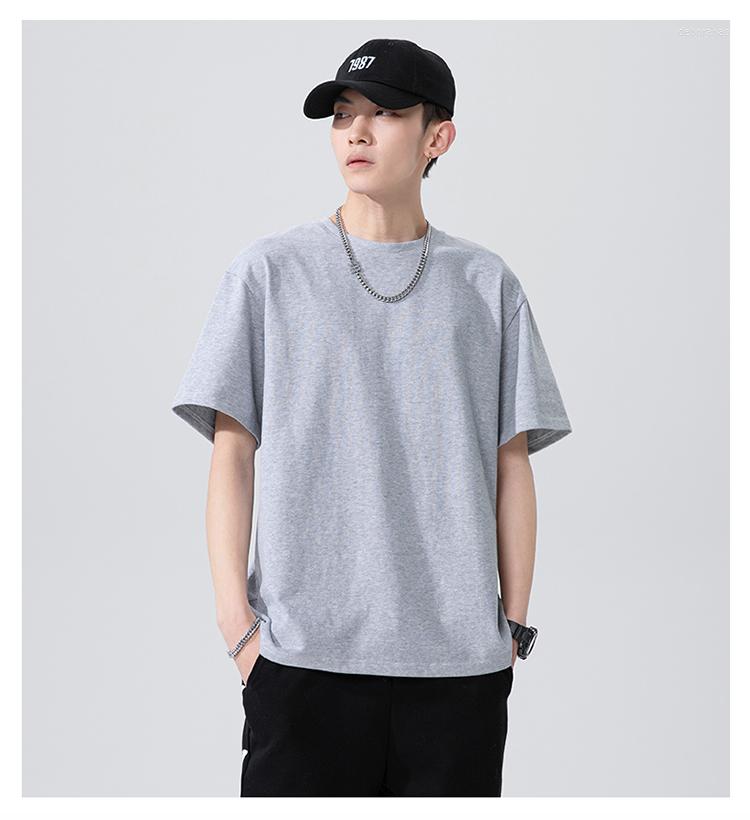 

Men's T Shirts M4242 Cotton Short Sleeved T-shirt Men's Summer Thin Loose Round Neck With Half Sleeve Bottoming Shirt Top, Black