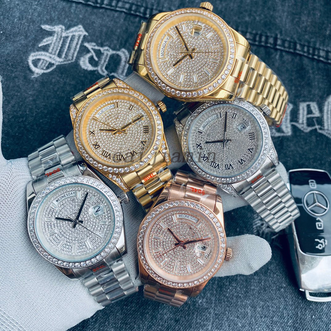 

mens watch for men diamond watch automatic watch Roman movement calendar wristwatch 41mm size stainless steel strap, Tool
