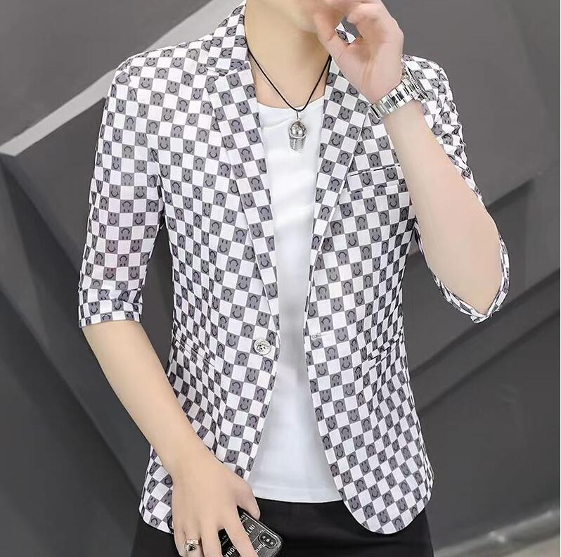 

Men Blazers Luxury Blue Casual Slim Suit Jacket Business Social Office Dress Coat Street Wear Men Clothing, 04
