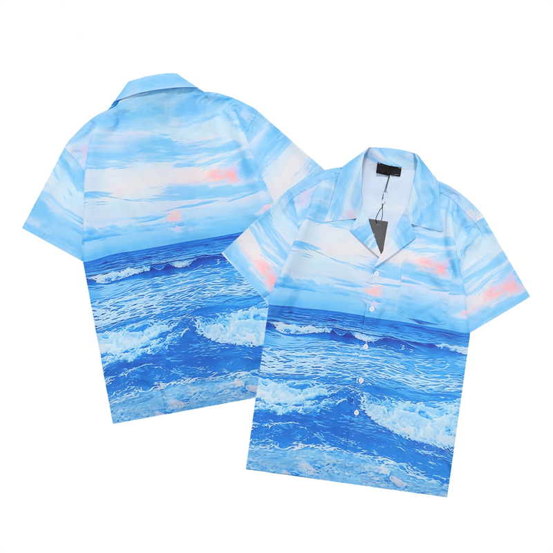 

Men's Shirts Design seaside beach surfing short sleeved casual summer fashion vacation sun proof lapel top for couples same single breasted shirt size M-3XL YY UCT2, Customize