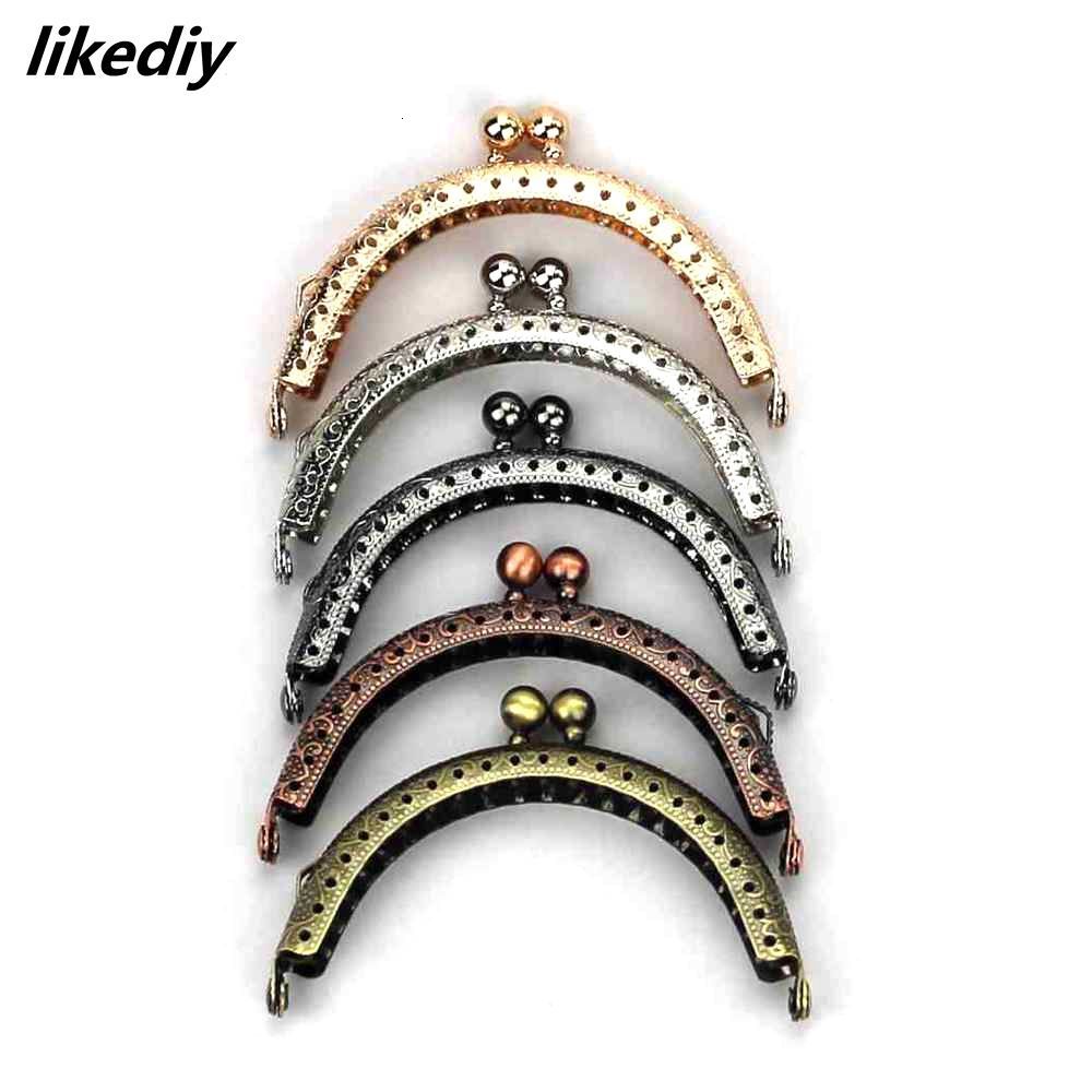 

Bag Parts Accessories 10 Pcs/Lot 8.5 CM Size Double Bead Semicircular Metal Purse Frame Kiss Clasp Clutch DIY Bag Accessory 230419