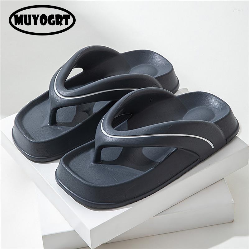 

Slippers Fashion Thick Platform Flip Flops Men Beach Sandals Soft Vintage Anti-Slip Couple Outdoor Summer Eva Slides, Yellow thin sole