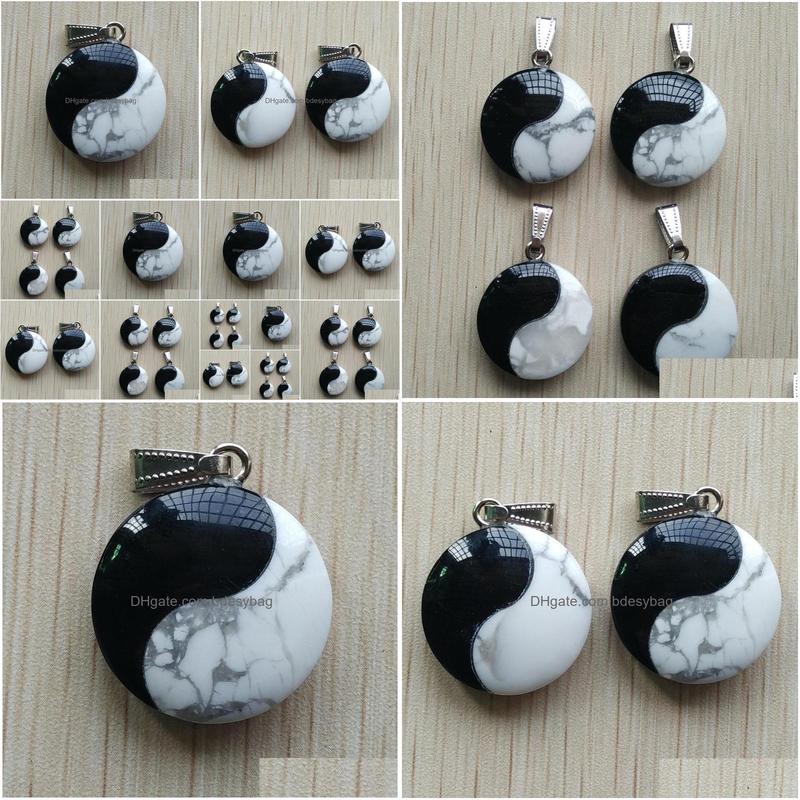 

Charms Natural Stone Tai Chi Yin Yang Pendants For Diy Jewelry Making Wholesale Drop Delivery Findings Components Dhq6N