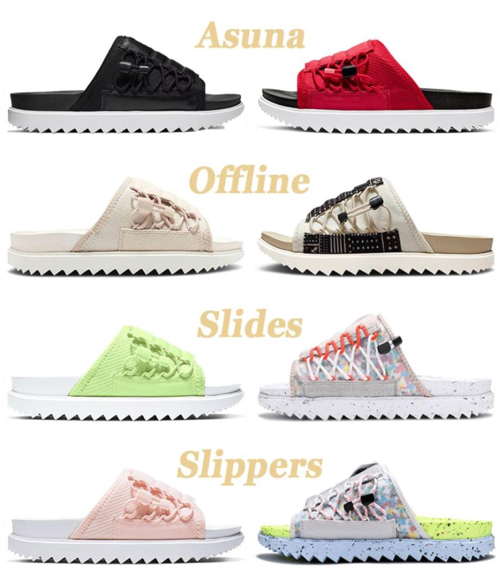 

Asuna Slide SlipOn offline Sandals Designer Slippers Barely Rose Black Menta Anthracite Orange Vast Grey Slipper fashion mens wom3250205, Nude