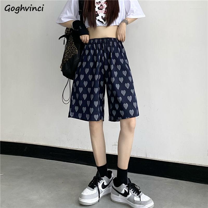 

Women' Shorts Women Navy Ins Retro Unisex Korean Simple Aesthetic Lady Arrival Chic Couple High Waist Summer Print, Navy blue