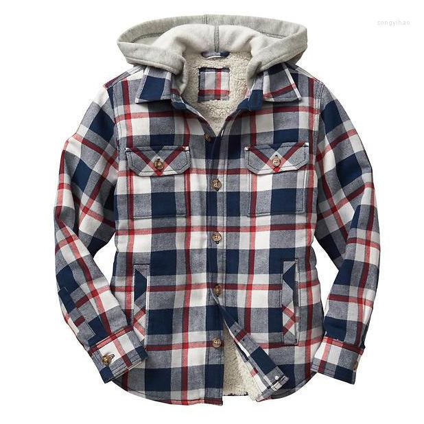

Men's Jackets Men Coat 3D Pattern Long Sleeve Zipper Closure Coldproof Autumn Winter Quilted Plaid Shirt Jacket Clothing Streetwear, 13
