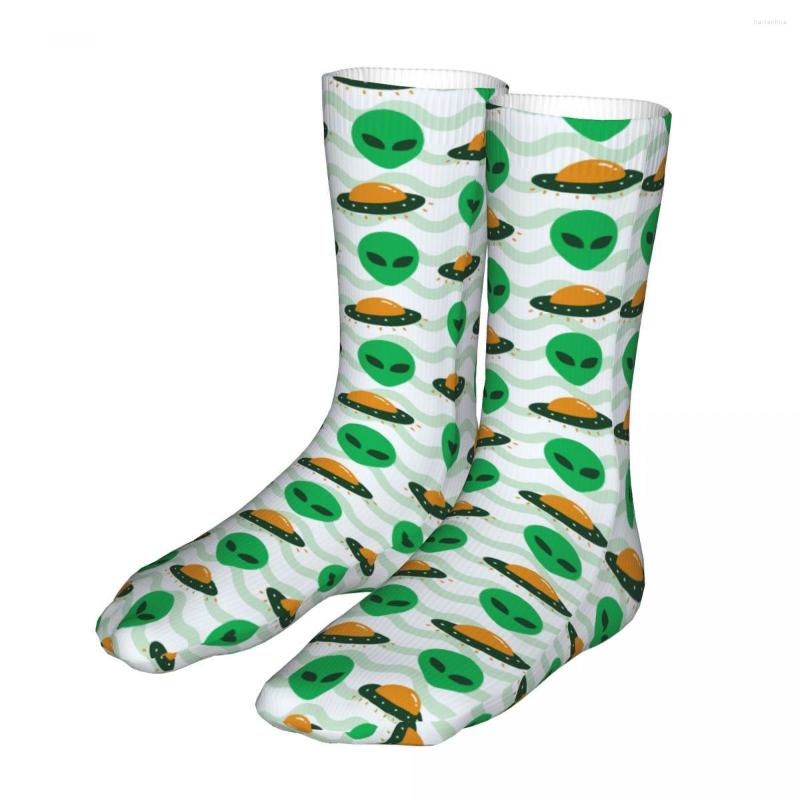 

Men's Socks Men Cycling Alien Ufo Invasion Spaceship Cotton Funny Woman, Black