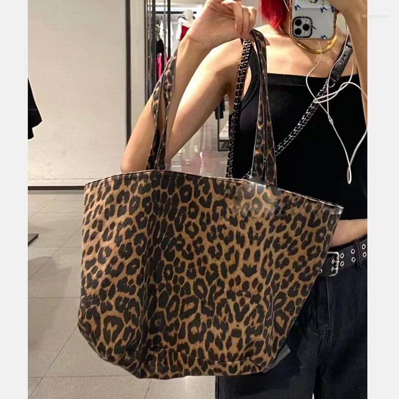 

Evening Bags Women's Bag 2023 Tote Leopard Zebra Print Large Capacity One Shoulder Handbag Canvas Shopping, Leopard print