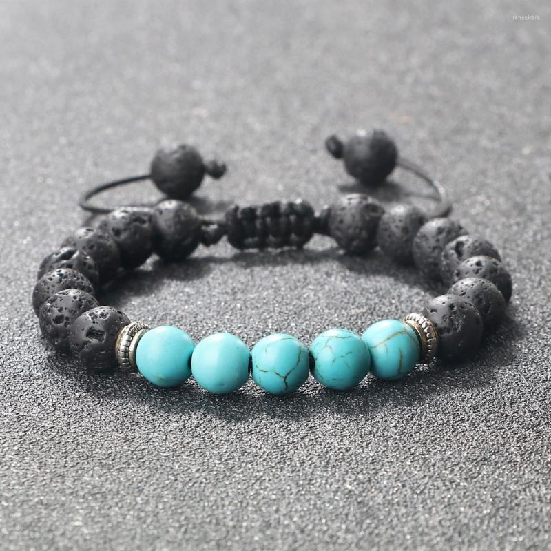 

Strand Black Lava 7 Chakra Beads Bracelet For Women Men Trendy Natural Stone Handmade Braid Bracelets & Bangles Jewelry Gift Adjustable