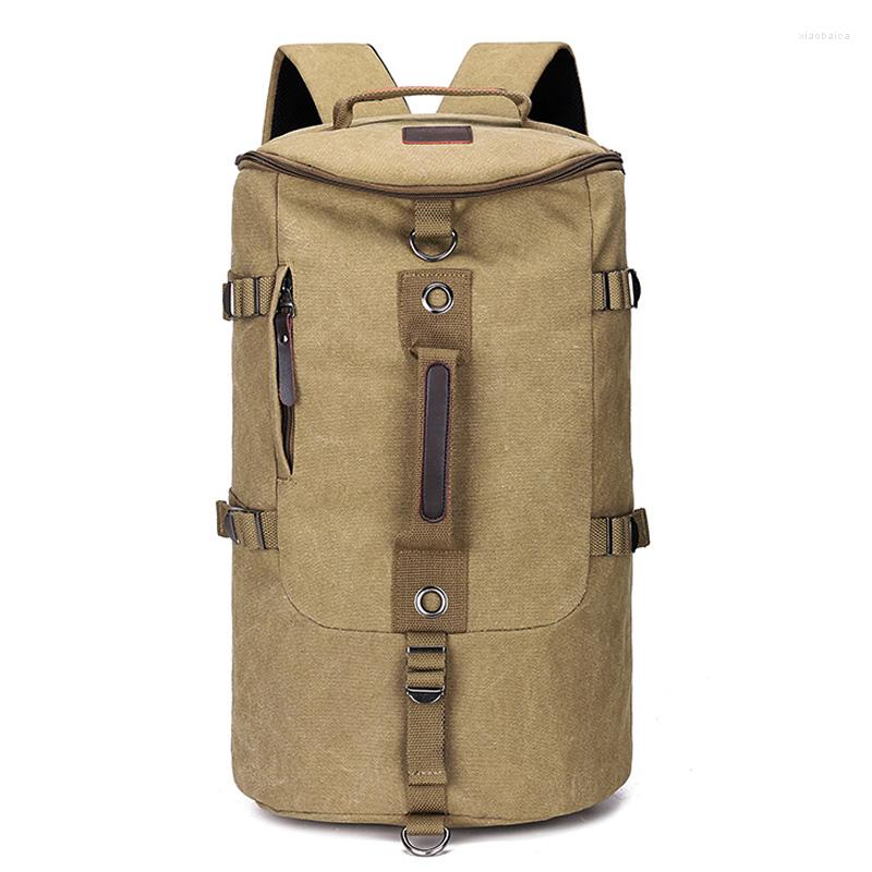 

Backpack Large Capacity Rucksack Man Travel Duffle Bag Male Luggage Canvas Bucket Shoulder Bags Men Outdoor Dropship, Black