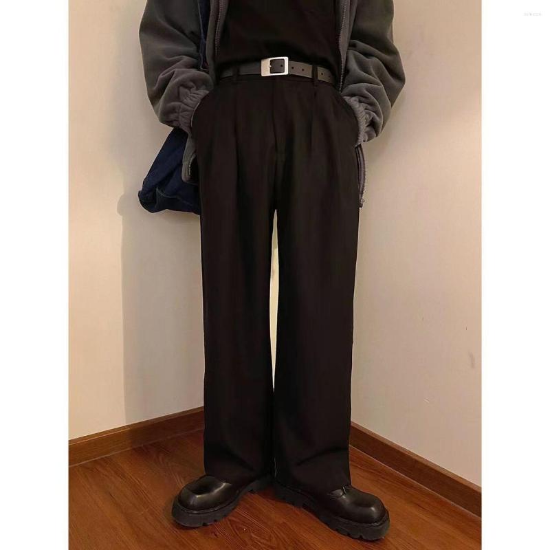 

Men's Suits 2023 Men's Loose Casual Pants Versatile Non-iron High Waist Wide Leg Western 4 Color High-quality Trousers Size 28-38, Grey