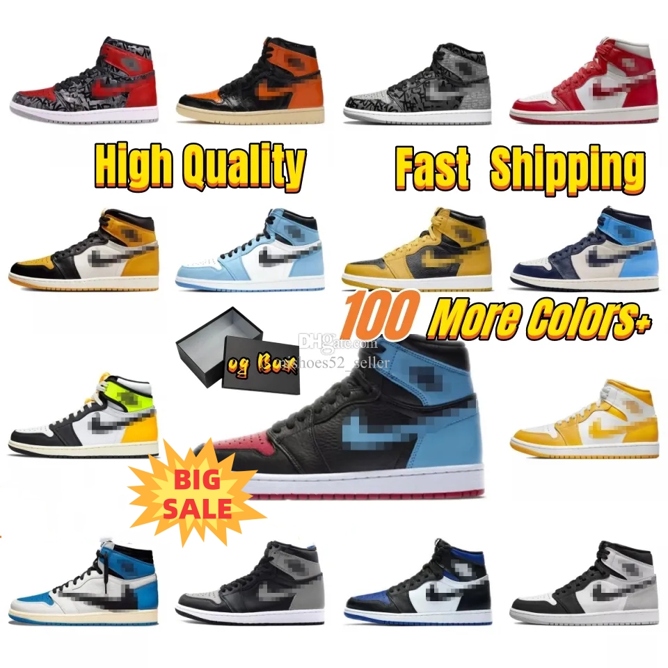 

1s Basketball Shoes Jordens 1 Air Black White Heritage Bred Patent University Blue Hype Royal Dark Mocha Shadow Mens Trainer Sports Sneakers shoe size 36-47 with box, 32