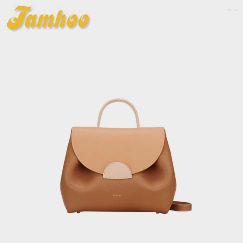 

Evening Bags Jamhoo France Small Polana Bag Women's French Design Light Luxury Single Shoulder Crossbody Leather Portable Female, Grey