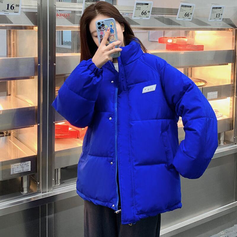 

Leather New 2022 Winter Coat Women Parka Female Jacket Warm Casual Outerwear Fashion Stand Collar Ladies Coats Blue, Beige