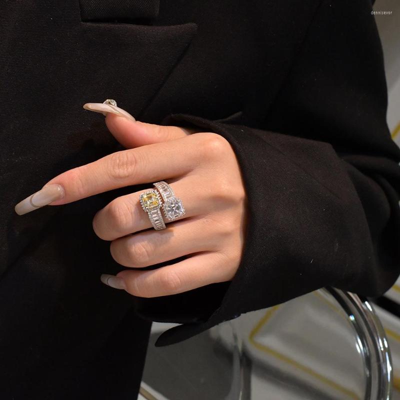 

Cluster Rings Original Arrivals Asche 7 Synthetic Gemstone Ring Female 925 Sterling Silver Diamond Ornament